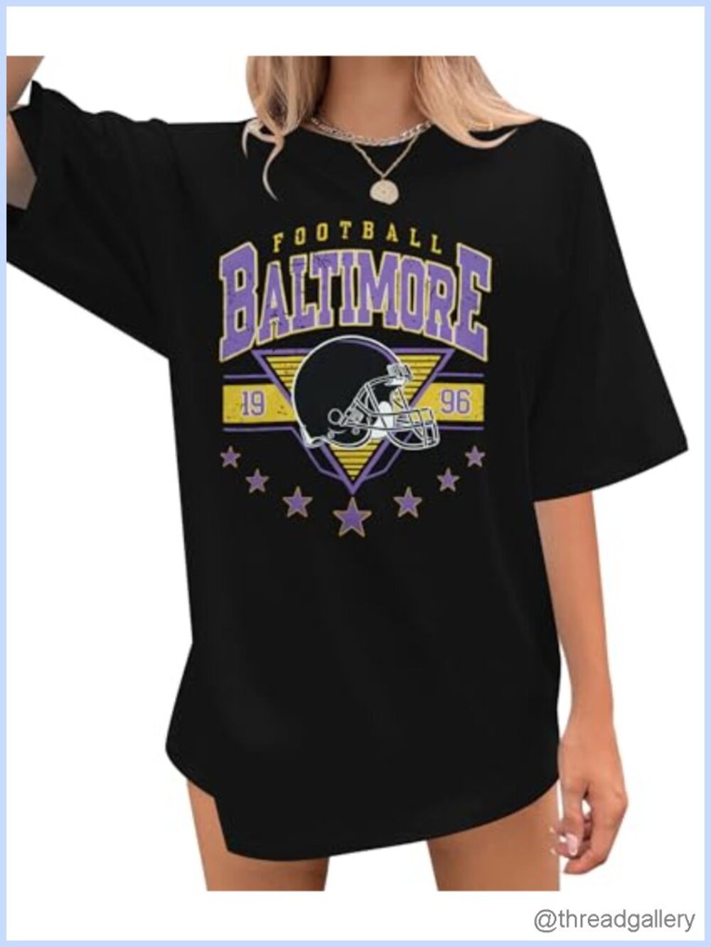 Oversized Football Shirt Women Game Day Tee Team Fan Graphic Top
